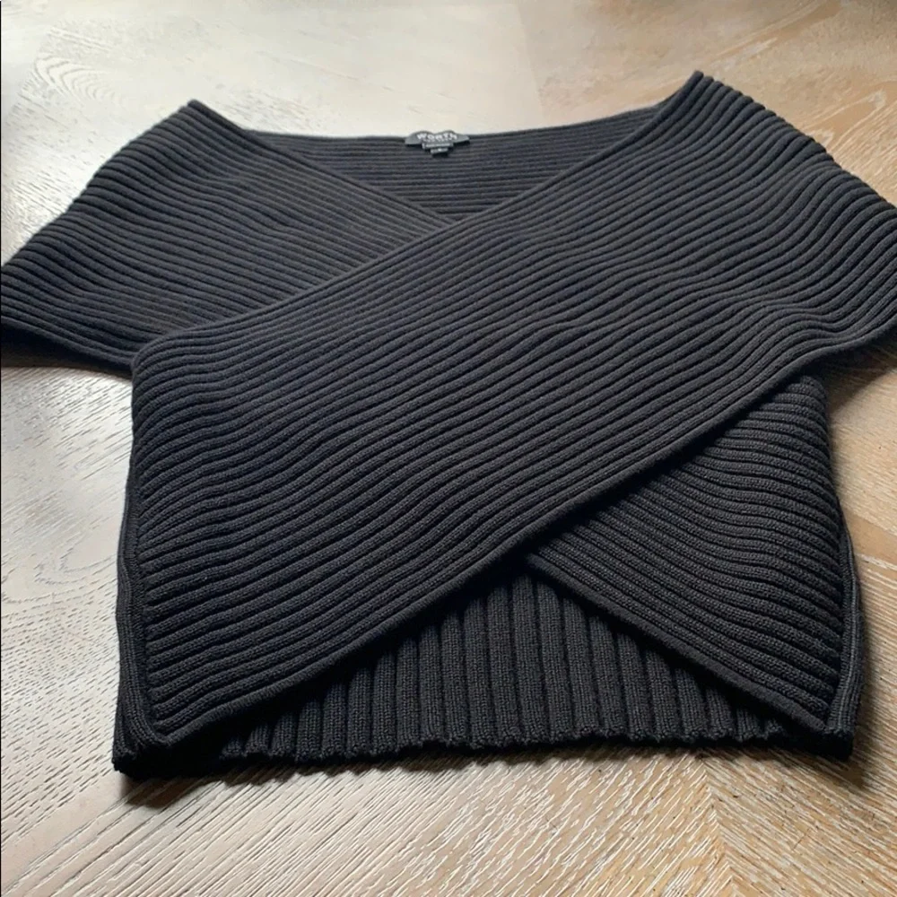 WORTH Ribbed Off-the-Shoulder Sweater Knit Top S - Picture 5 of 8